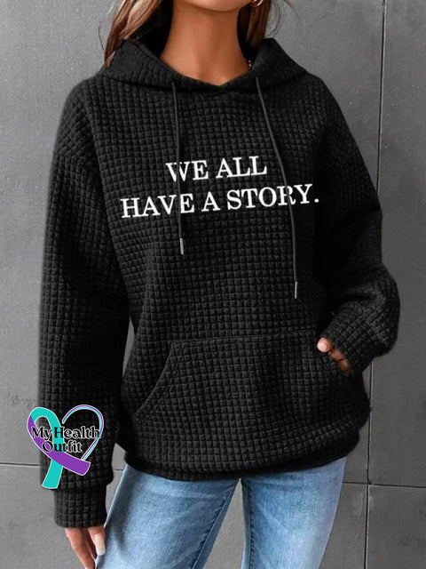 We All Have A Story Suicide Awareness Print Casual Knit Sweatshirt Black / S