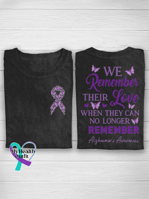 We Remember Their Love Alzheimers Awareness Never Forget T-Shirt Black / S
