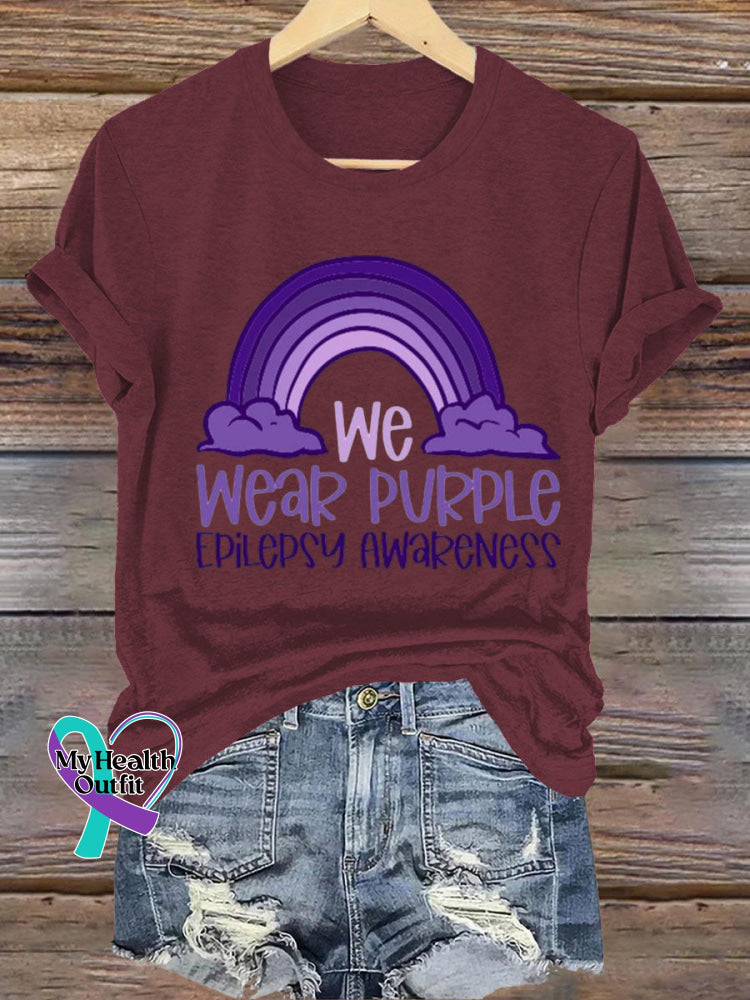 We Wear Purple Epilepsy Awareness Short Sleeve Casual t-Shirt Claret / S