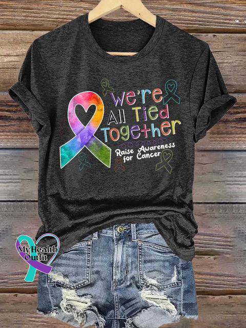 We’re All Tied Together Raise Awareness for Cancer T-shirt Black / S