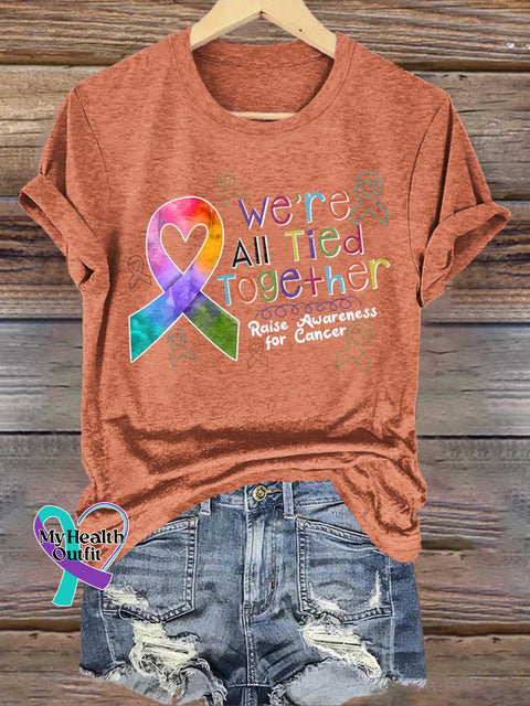 We’re All Tied Together Raise Awareness for Cancer T-shirt Orange / S