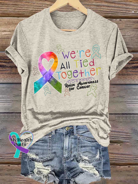 We’re All Tied Together Raise Awareness for Cancer T-shirt Sand / S