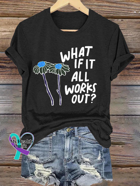 What If It All Works Out Printed Casual Crew Neck Short Sleeve T-Shirt Black / S