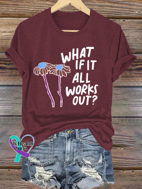 What If It All Works Out Printed Casual Crew Neck Short Sleeve T-Shirt Brown / S