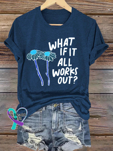 What If It All Works Out Printed Casual Crew Neck Short Sleeve T-Shirt NavyBlue / S