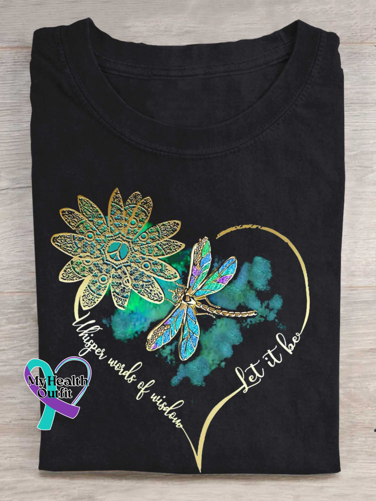 Whisper Wirds of Wisdow Let It Be Dragonfly T-shirt Black / S