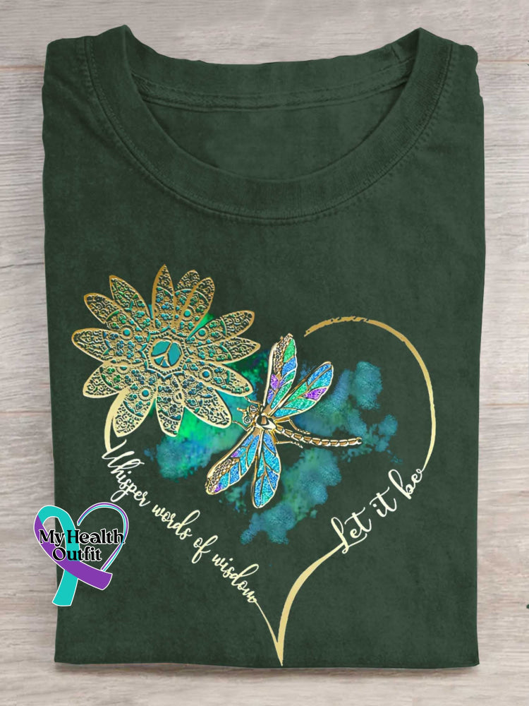 Whisper Wirds of Wisdow Let It Be Dragonfly T-shirt DarkGreen / S
