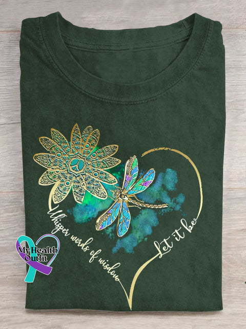 Whisper Wirds of Wisdow Let It Be Dragonfly T-shirt DarkGreen / S