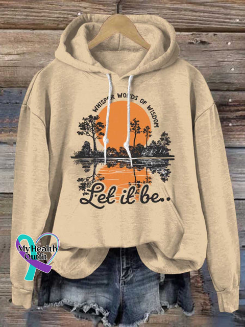 Whisper Words Of Wisdom Let It Be Art Casual Hoodie Sweatshirt Apricot / S