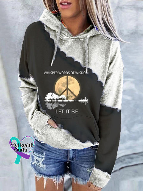 Whisper Words Of Wisdom Let It Be Art Casual Hoodie Sweatshirt Black / S