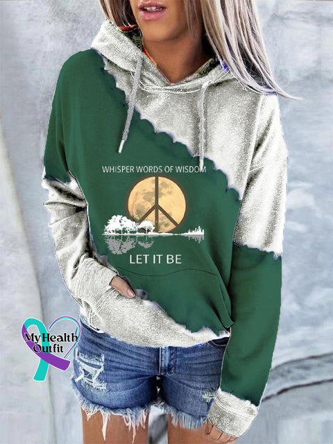 Whisper Words Of Wisdom Let It Be Art Casual Hoodie Sweatshirt Green / S