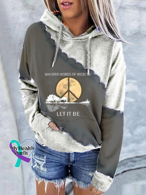 Whisper Words Of Wisdom Let It Be Art Casual Hoodie Sweatshirt Grey / S