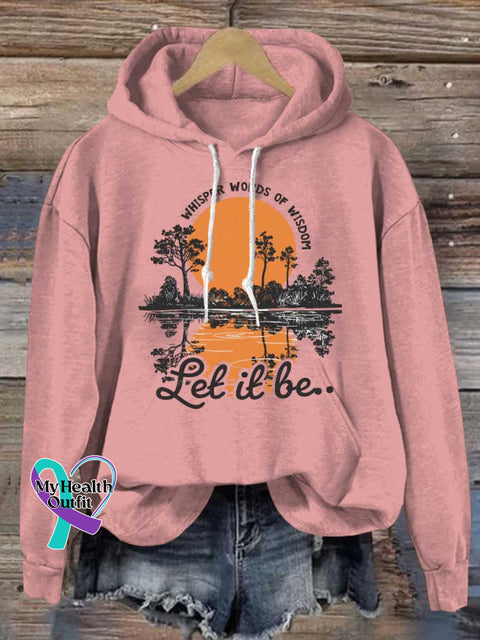Whisper Words Of Wisdom Let It Be Art Casual Hoodie Sweatshirt Pink / S