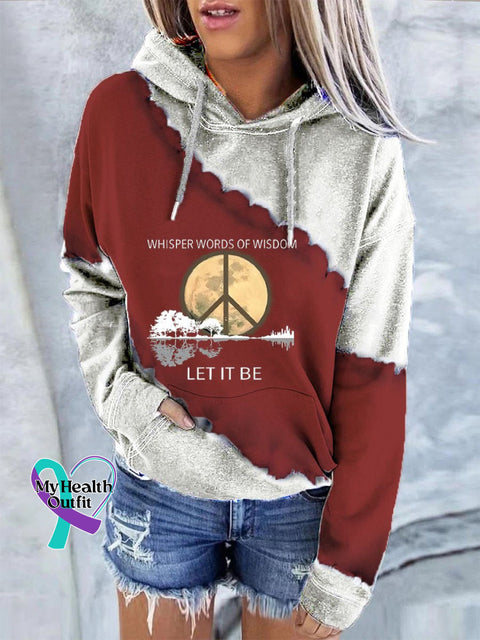 Whisper Words Of Wisdom Let It Be Art Casual Hoodie Sweatshirt Red / S