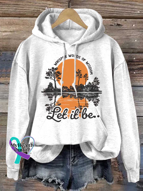 Whisper Words Of Wisdom Let It Be Art Casual Hoodie Sweatshirt White / S