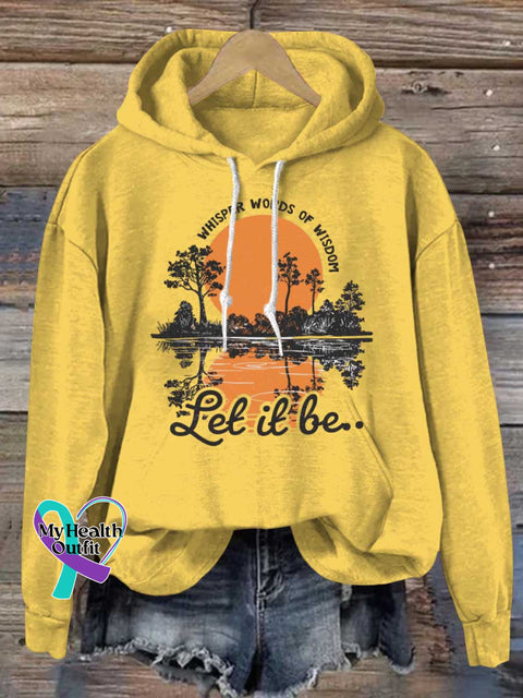 Whisper Words Of Wisdom Let It Be Art Casual Hoodie Sweatshirt Yellow / S