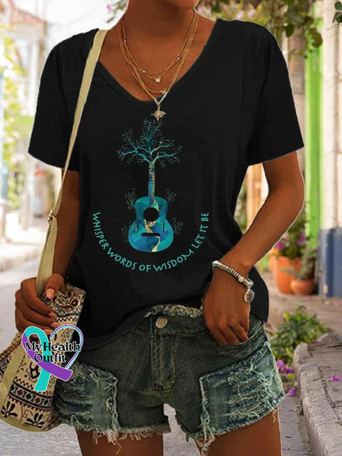 Whisper Words Of Wisdom Let It Be Art Casual T-Shirt Black / S