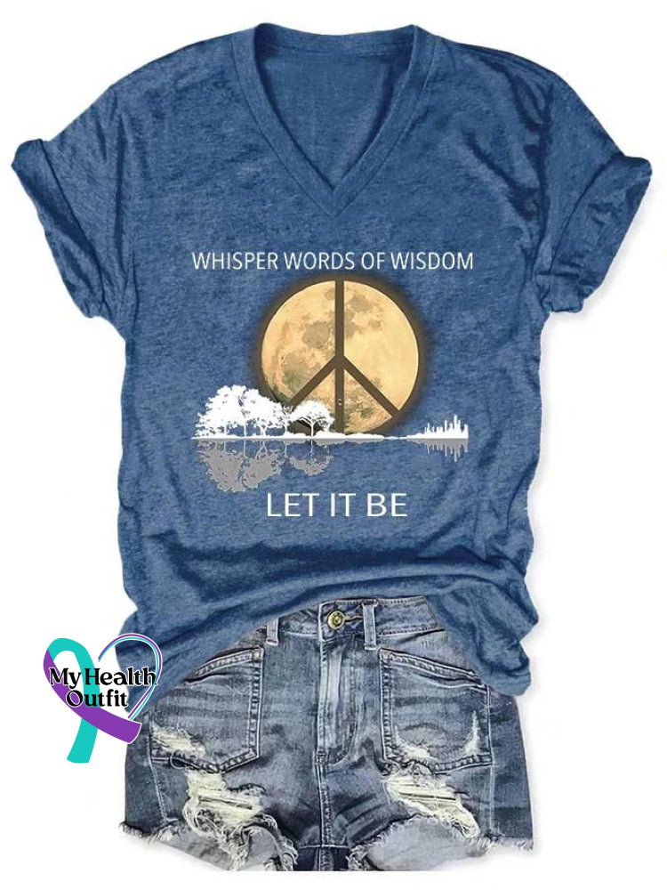 Whisper Words Of Wisdom Let It Be Art Casual T-Shirt Blue / S