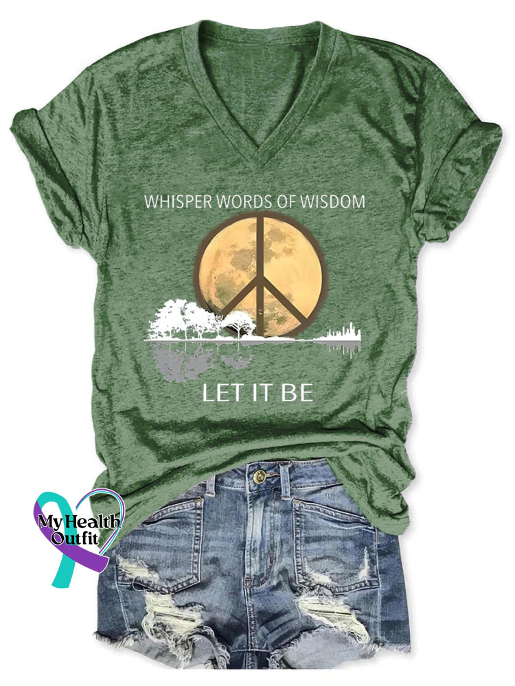 Whisper Words Of Wisdom Let It Be Art Casual T-shirt DarkGreen / S
