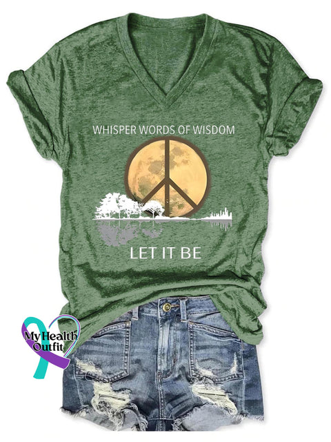 Whisper Words Of Wisdom Let It Be Art Casual T-shirt DarkGreen / S