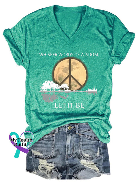 Whisper Words Of Wisdom Let It Be Art Casual T-Shirt Green / S