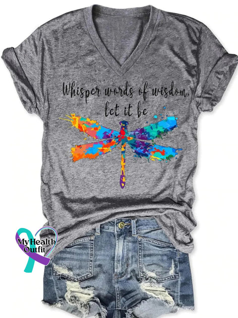 Whisper Words Of Wisdom Let It Be Art Casual T-Shirt Grey / S