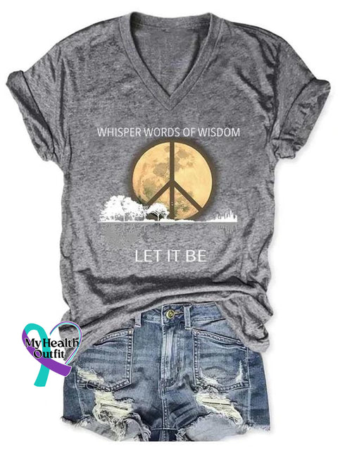 Whisper Words Of Wisdom Let It Be Art Casual T-Shirt Grey / S