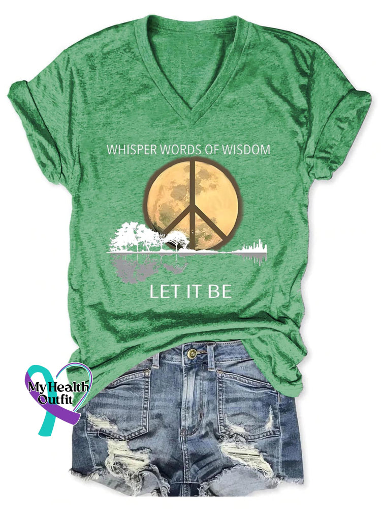 Whisper Words Of Wisdom Let It Be Art Casual T-shirt LightGreen / S