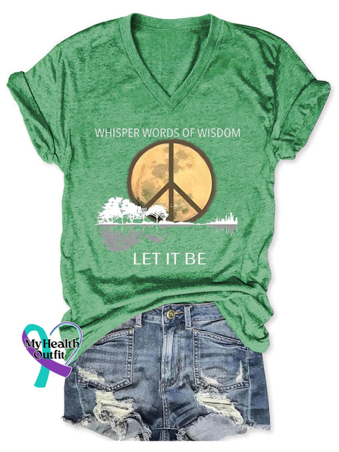 Whisper Words Of Wisdom Let It Be Art Casual T-shirt LightGreen / S
