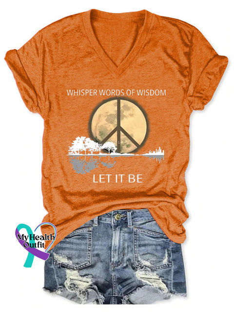 Whisper Words Of Wisdom Let It Be Art Casual T-Shirt Orange / S