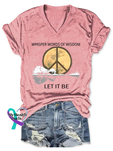 Whisper Words Of Wisdom Let It Be Art Casual T-shirt Pink / S
