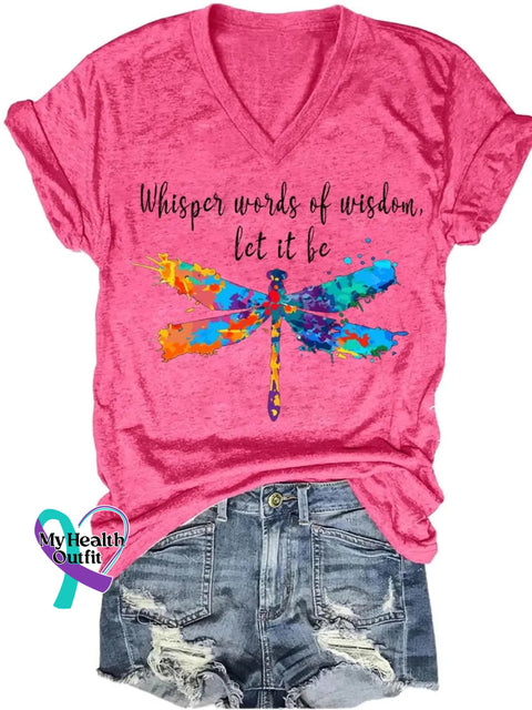 Whisper Words Of Wisdom Let It Be Art Casual T-Shirt Pink / S