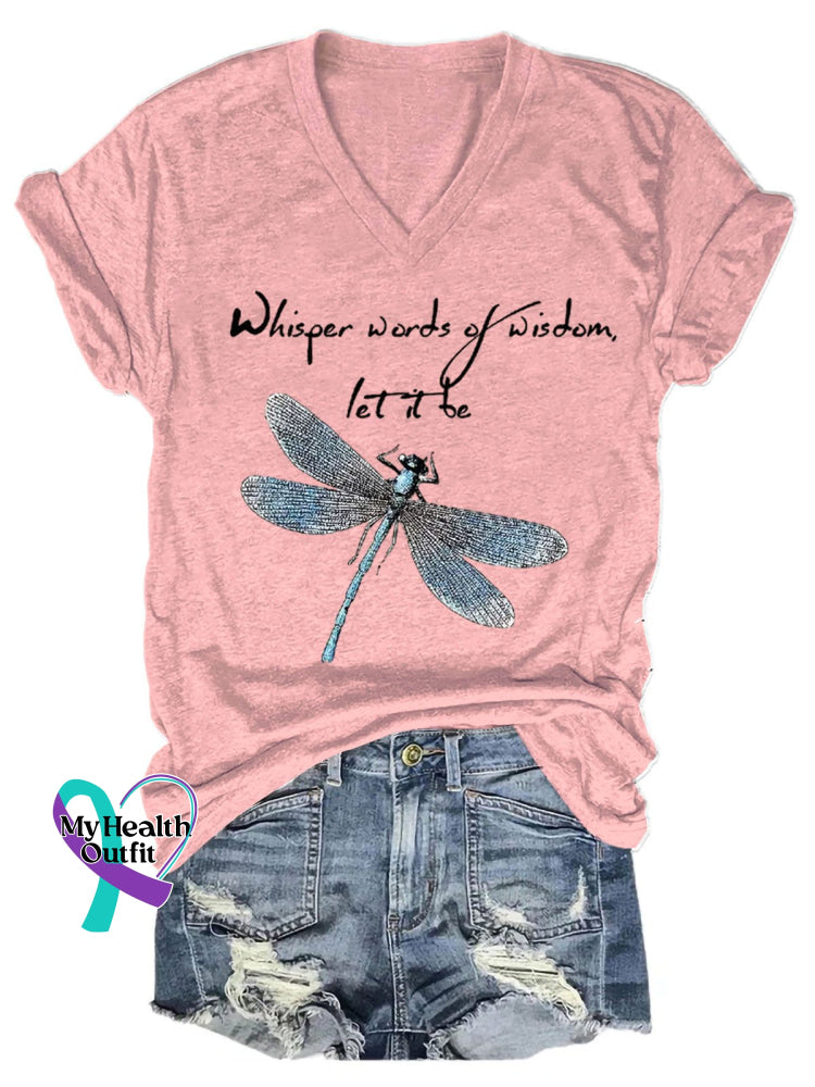 Whisper Words Of Wisdom Let It Be Art Casual T-Shirt Pink / S