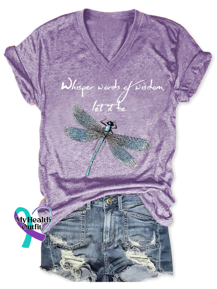 Whisper Words Of Wisdom Let It Be Art Casual T-Shirt Purple / S