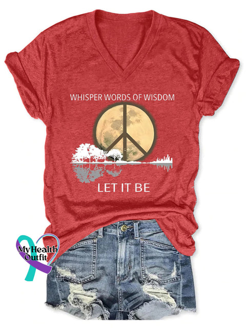 Whisper Words Of Wisdom Let It Be Art Casual T-Shirt Red / S
