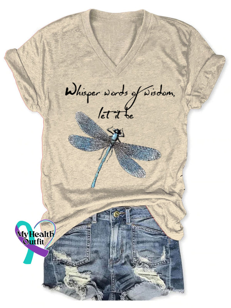 Whisper Words Of Wisdom Let It Be Art Casual T-Shirt Sand / S