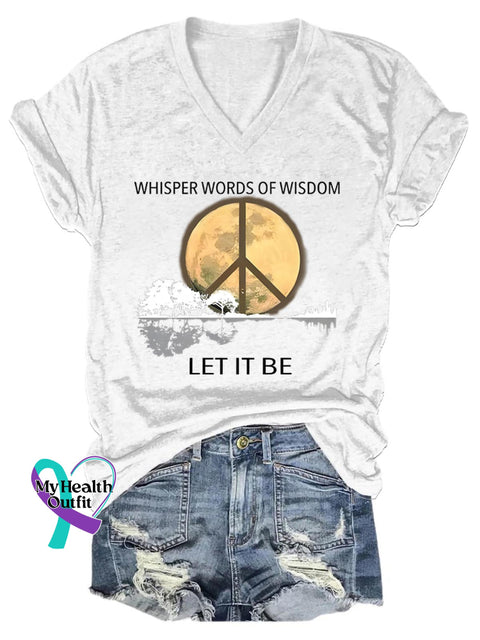 Whisper Words Of Wisdom Let It Be Art Casual T-shirt White / S