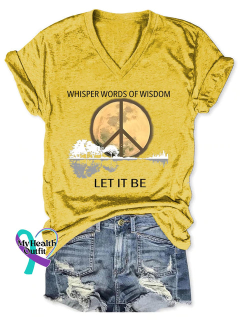 Whisper Words Of Wisdom Let It Be Art Casual T-shirt Yellow / S