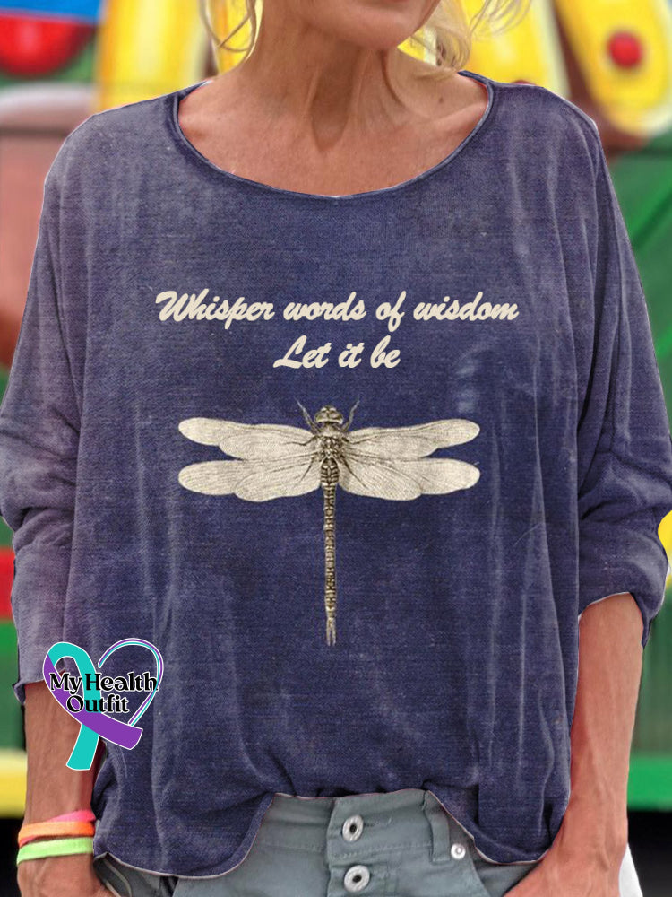 Whisper Words Of Wisdom Let It Be Art Print Casual Long Sleeve T-shirt Multicolor / S
