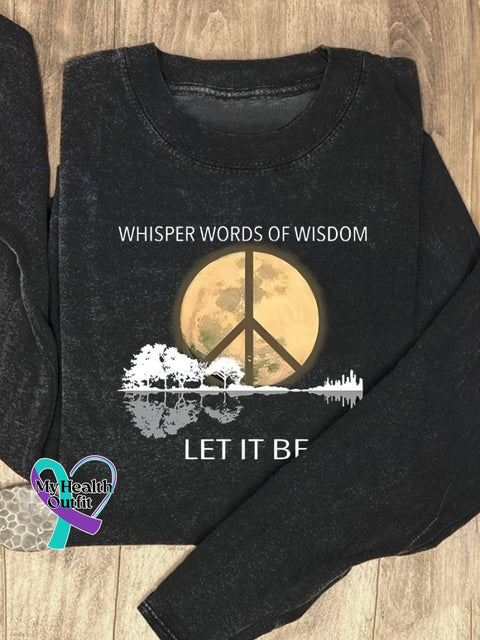 Whisper Words Of Wisdom Let It Be Art Print Casual Long Sleeves Black / S