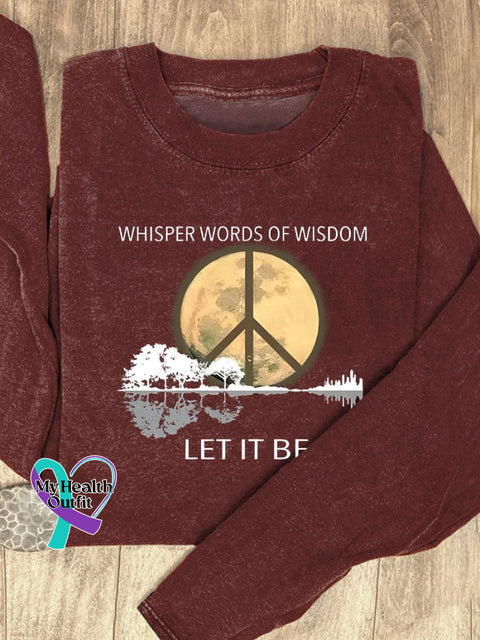 Whisper Words Of Wisdom Let It Be Art Print Casual Long Sleeves Red / S