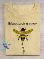 Whisper Words Of Wisdom Let It Be Art Print Casual T-shirt Apricot / S