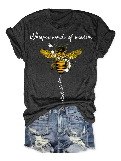 Whisper Words Of Wisdom Let It Be Art Print Casual T-shirt Black / S