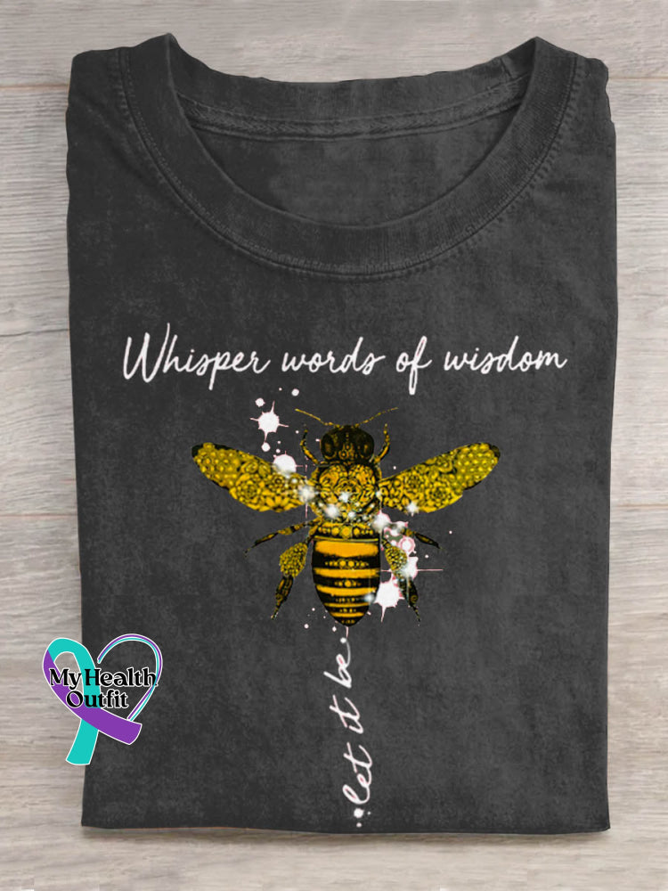 Whisper Words Of Wisdom Let It Be Art Print Casual T-shirt Black / S