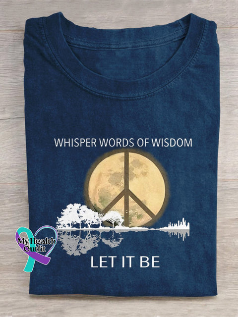 Whisper Words Of Wisdom Let It Be Art Print Casual T-Shirt Blue / S