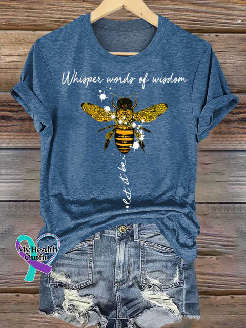 Whisper Words Of Wisdom Let It Be Art Print Casual T-shirt Blue / S