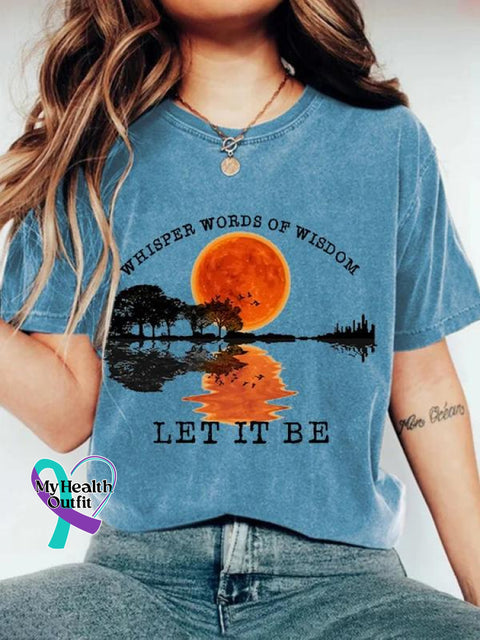 Whisper Words Of Wisdom Let It Be Art Print Casual T-Shirt Blue / S