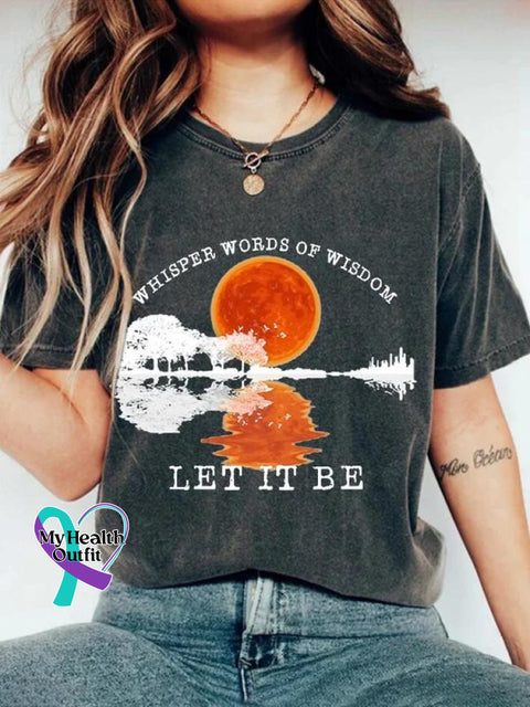 Whisper Words Of Wisdom Let It Be Art Print Casual T-Shirt Dark Grey / S