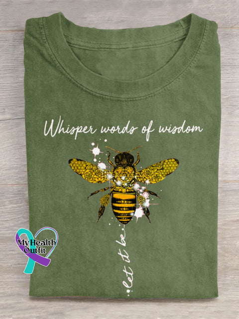 Whisper Words Of Wisdom Let It Be Art Print Casual T-shirt Green / S