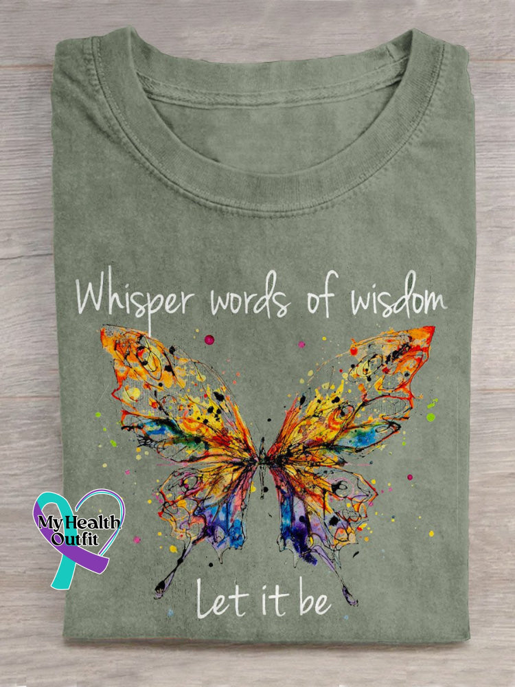 Whisper Words Of Wisdom Let It Be Art Print Casual T-Shirt Green / S